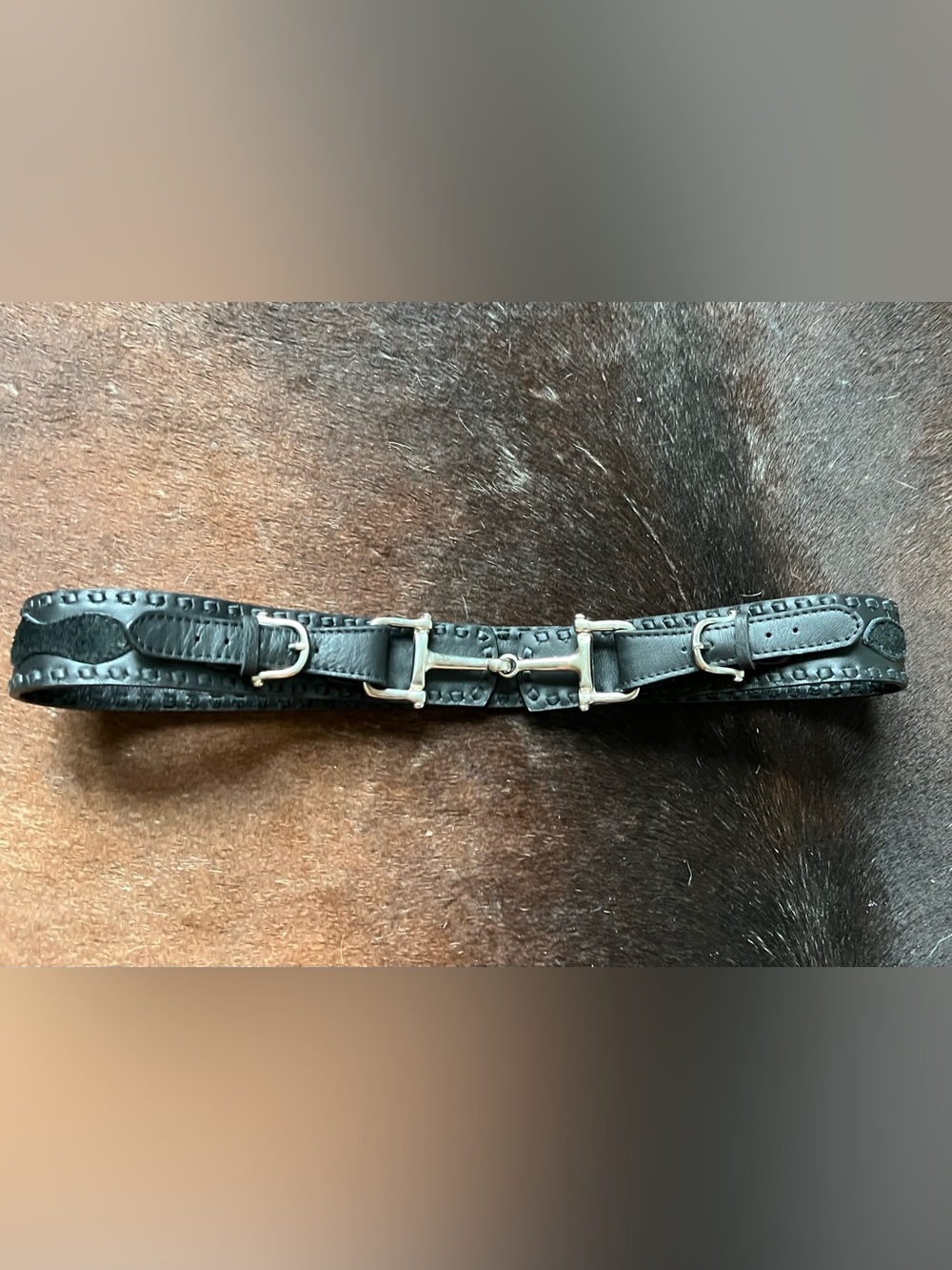 Western & Co. Black Leather Snaffle Bit belt